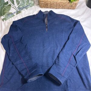 Tommy Bahama reversible Men's Navy Zip-Up Sweater